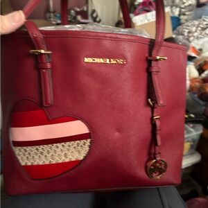 Michael Kors Red Heart Accent Tote